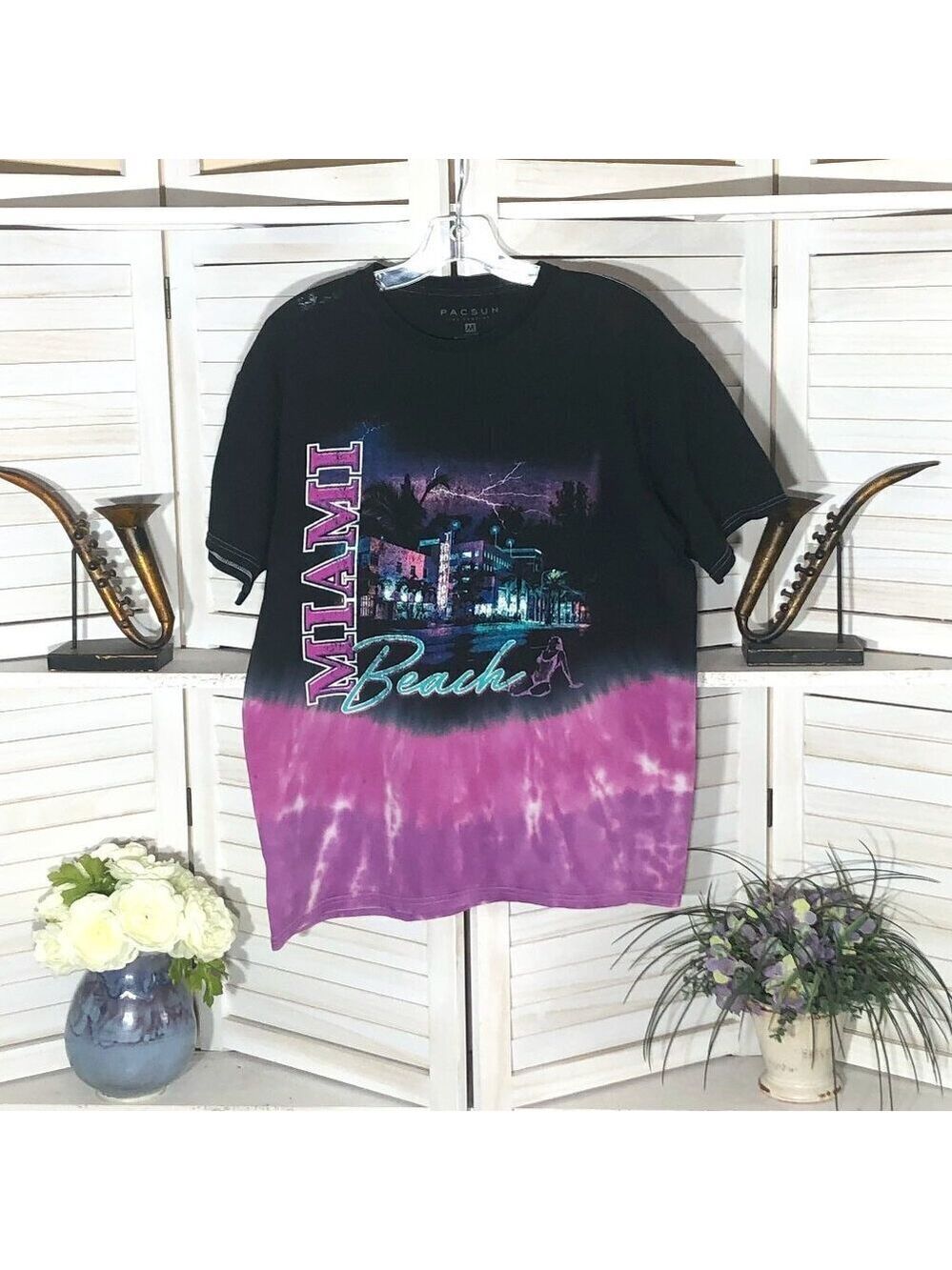 PacSun Miami Beach Tie Dye T-Shirt Medium